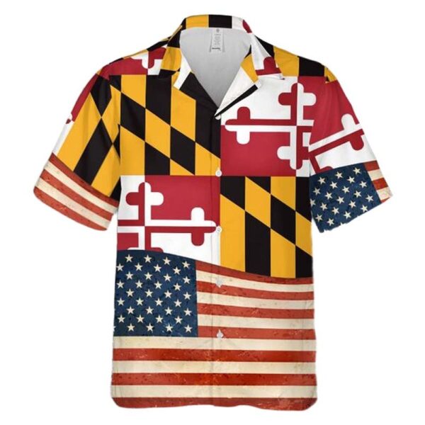Maryland State And American Flag Hawaiian Shirt Outfit