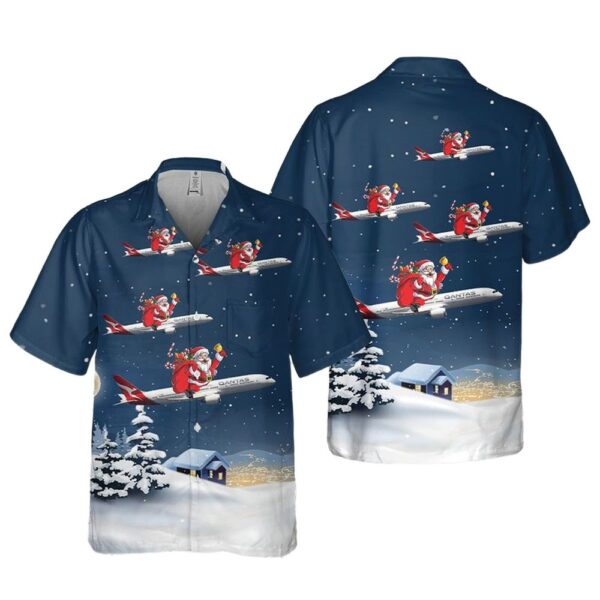 Santa Claus Australia Qantas Boeing 787-9 Dreamliner Pocket Hawaiian Shirt For Men And Women Santa Claus Australia Qantas Boeing 787-9 Dreamliner Pocket Hawaiian Shirt For Men And Women