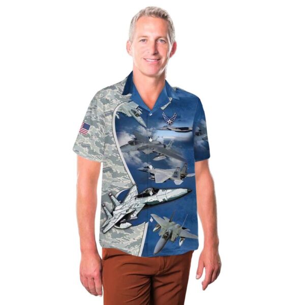 US Air Force F-15 Eagle Aircraft Camo Hawaiian Shirt Outfit US Air Force F-15 Eagle Aircraft Camo Hawaiian Shirt Outfit