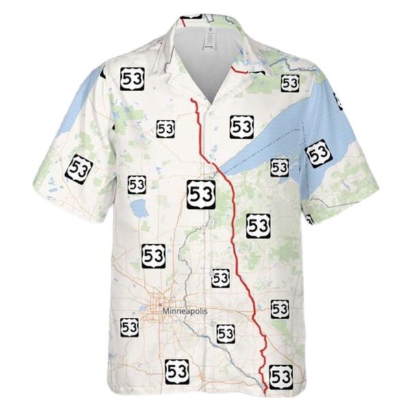 US Highway 53 (US 53) Cheap Hawaiian Shirt US Highway 53 (US 53) Cheap Hawaiian Shirt