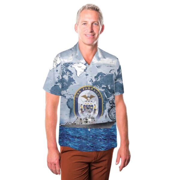 US Navy USS Farragut (DDG-99) Hawaiian Shirt For Men And Women US Navy USS Farragut (DDG-99) Hawaiian Shirt For Men And Women