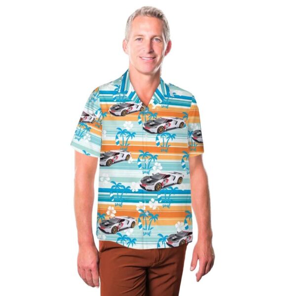 Ford GT 2021 Heritage Edition Button Up Hawaiian Shirt Ford GT 2021 Heritage Edition Button Up Hawaiian Shirt
