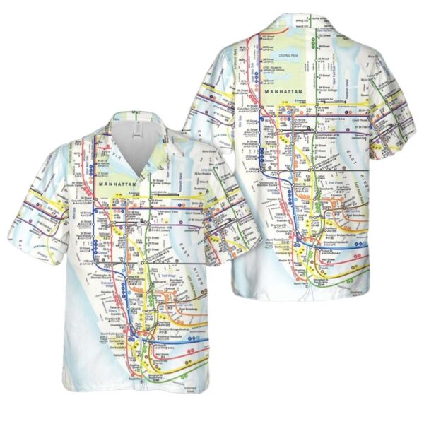 New York Subway map 1980s Hawaiian Shirt Man