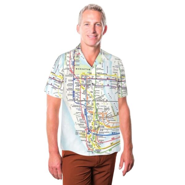 New York Subway map 1980s Hawaiian Shirt Man