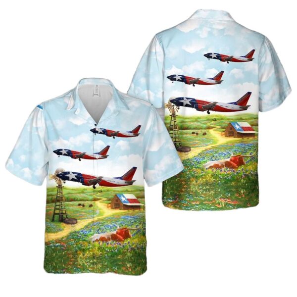 Southwest Airlines Boeing 737-300 (Texas Lone Star Livery) Button Up Hawaiian Shirt Southwest Airlines Boeing 737-300 (Texas Lone Star Livery) Button Up Hawaiian Shirt