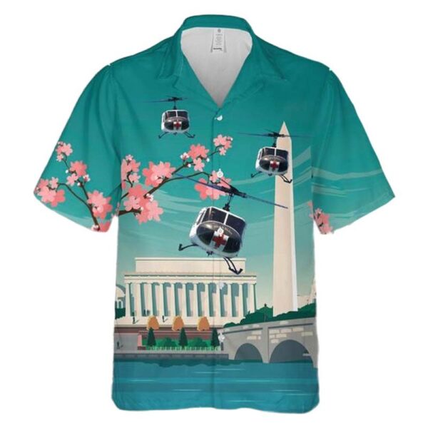 UH-1H Huey 57th Medical Detachment UH-1H White Elephant Vietnam War 1972 Aloha Hawaiian Shirt
