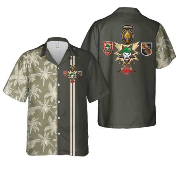 US Army Command and Control South – MACV-SOG CCS Patch Button Up Hawaiian Shirt US Army Command and Control South – MACV-SOG CCS Patch Button Up Hawaiian Shirt
