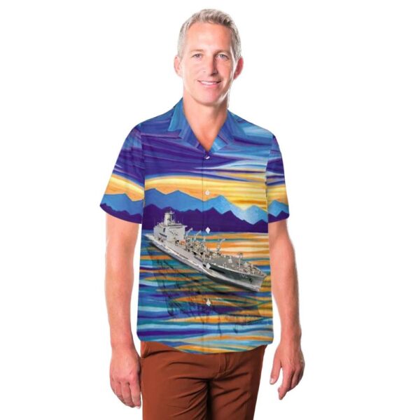 US Navy USNS Andrew J Higgins (T-AO-190) Button Up Hawaiian Shirt