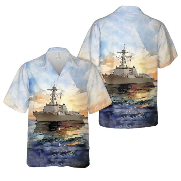 US Navy USS Forrest Sherman (DDG-98) Hawaiian Shirt Cheap