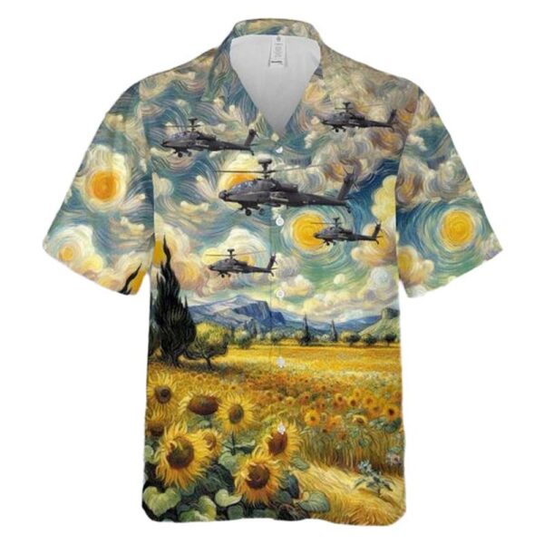 UK Army Air Corps Westland WAH-64D Apache Longbow Hawaiian Shirt Man UK Army Air Corps Westland WAH-64D Apache Longbow Hawaiian Shirt Man