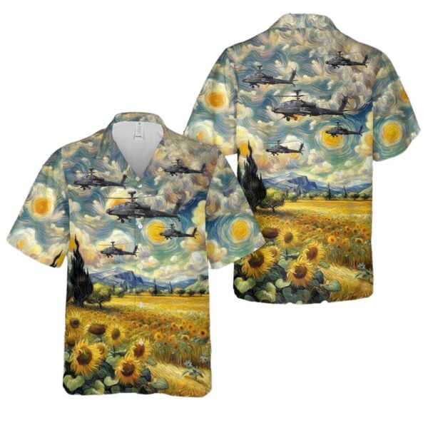 UK Army Air Corps Westland WAH-64D Apache Longbow Hawaiian Shirt Man UK Army Air Corps Westland WAH-64D Apache Longbow Hawaiian Shirt Man
