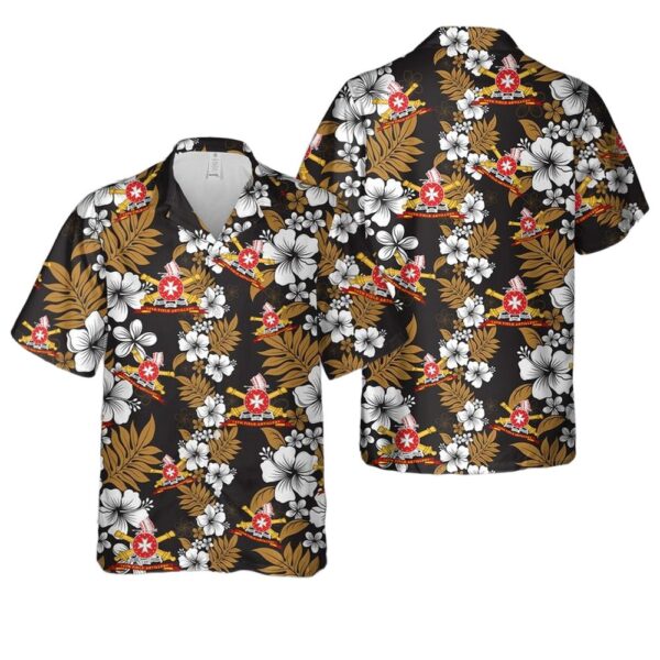 US Army – 14th Field Artillery w Br – Ribbon Hawaiian Shirt Man