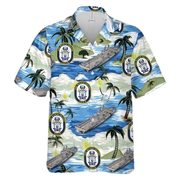 US Navy USS Makin Island (LHD-8) Hawaiian Shirt Man US Navy USS Makin Island (LHD-8) Hawaiian Shirt Man