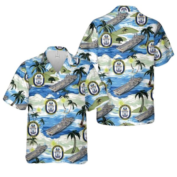 US Navy USS Makin Island (LHD-8) Hawaiian Shirt Man US Navy USS Makin Island (LHD-8) Hawaiian Shirt Man