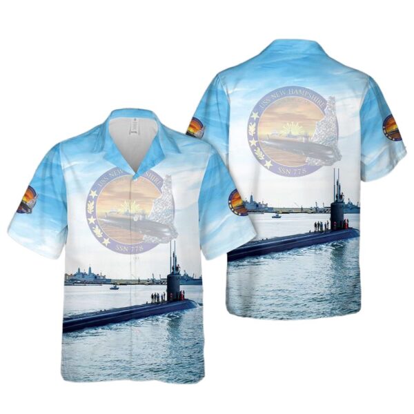 US Navy USS New Hampshire (SSN-778) Aloha Hawaiian Shirt