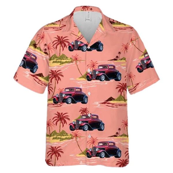 1932 Ford Hot Rod Coupe Whiplash Button Up Hawaiian Shirt