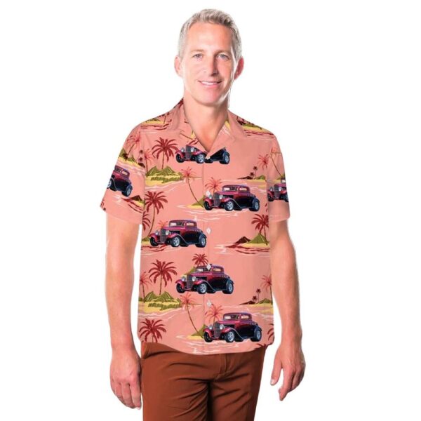 1932 Ford Hot Rod Coupe Whiplash Button Up Hawaiian Shirt