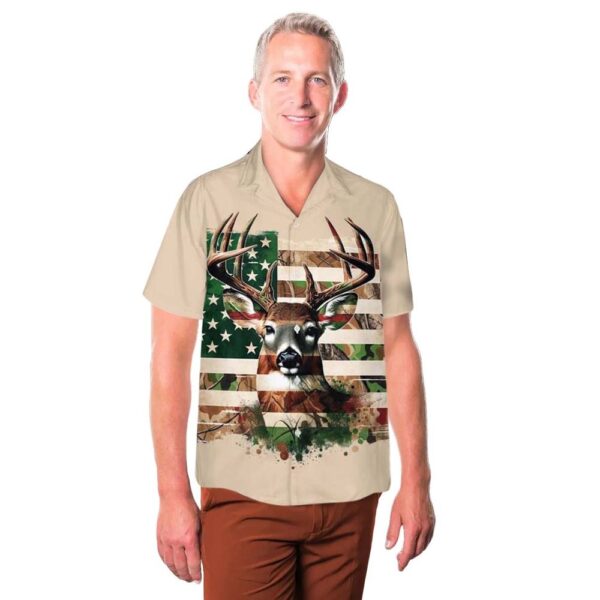 Camo American Deer Aloha Hawaiian Shirt Camo American Deer Aloha Hawaiian Shirt