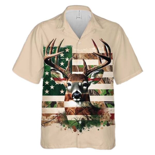 Camo American Deer Aloha Hawaiian Shirt Camo American Deer Aloha Hawaiian Shirt