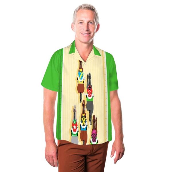Six Racing Horses Competing Hawaiian Shirt Man Six Racing Horses Competing Hawaiian Shirt Man