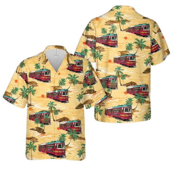 City Circle Tram in Melbourne Button Up Hawaiian Shirt