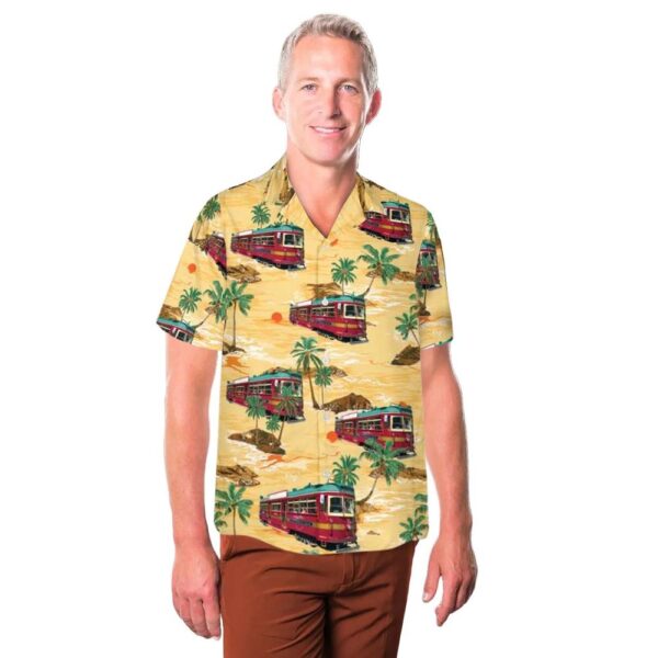 City Circle Tram in Melbourne Button Up Hawaiian Shirt