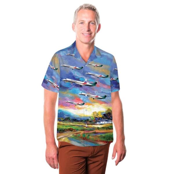 ExpressJet Airlines Embraer ERJ-145XR (EMB-145XR) Hawaiian Shirt Cheap ExpressJet Airlines Embraer ERJ-145XR (EMB-145XR) Hawaiian Shirt Cheap
