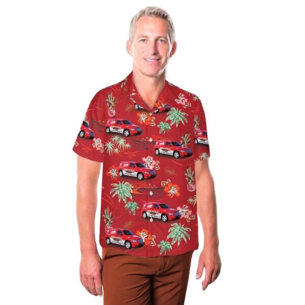 Firehouse Subs car Memphis TN Button Up Hawaiian Shirt Firehouse Subs car Memphis TN Button Up Hawaiian Shirt