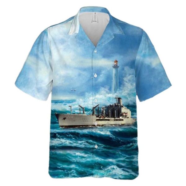 US Navy USNS Rappahannock (T-AO-204) Henry J Kaiser-class underway replenishment oile Aloha Hawaiian Shirt