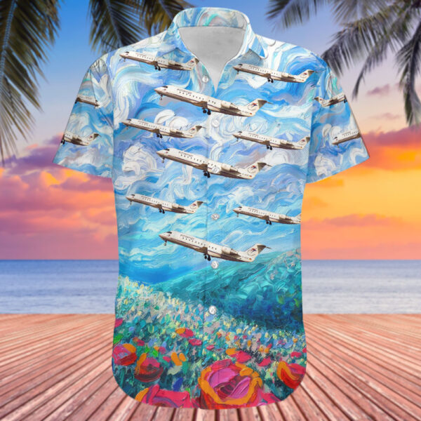 Bombardier CRJ-200ER Eurowings Hawaiian Shirt Bombardier CRJ-200ER Eurowings Hawaiian Shirt