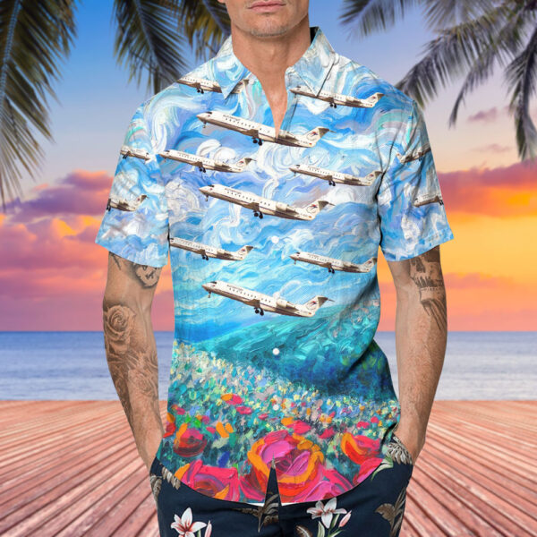 Bombardier CRJ-200ER Eurowings Hawaiian Shirt Bombardier CRJ-200ER Eurowings Hawaiian Shirt