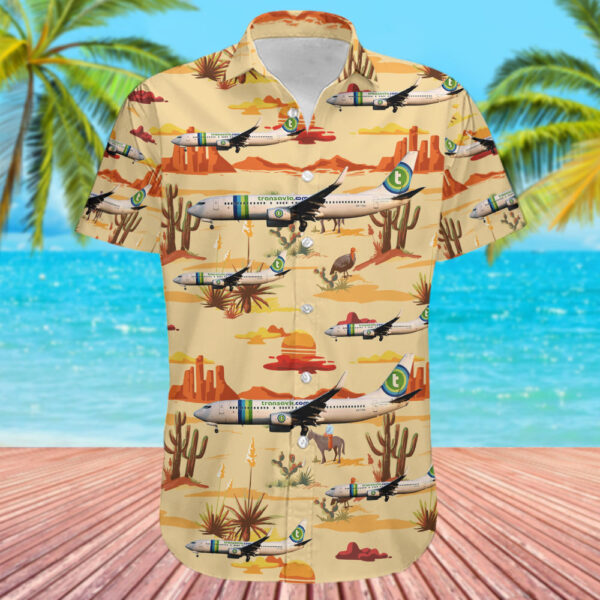 Boeing 737-8K2 Transavia Denmark Hawaiian Shirt Boeing 737-8K2 Transavia Denmark Hawaiian Shirt