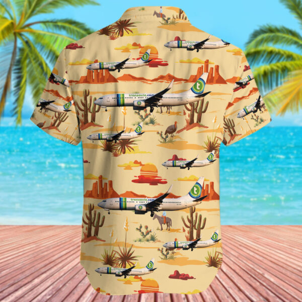 Boeing 737-8K2 Transavia Denmark Hawaiian Shirt Boeing 737-8K2 Transavia Denmark Hawaiian Shirt