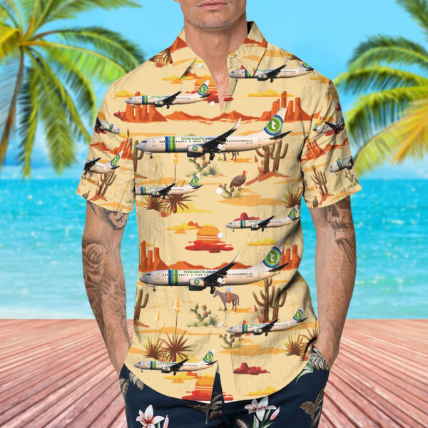 Boeing 737-8K2 Transavia Denmark Hawaiian Shirt Boeing 737-8K2 Transavia Denmark Hawaiian Shirt