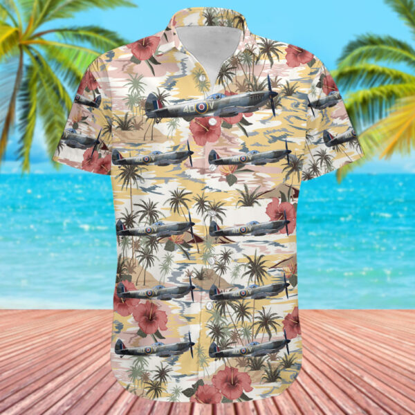 Supermarine Spitfire Mk.XVI United Kingdom Battle of Britain Memorial Flight (BBMF) Hawaiian Shirt Supermarine Spitfire Mk.XVI United Kingdom Battle of Britain Memorial Flight (BBMF) Hawaiian Shirt