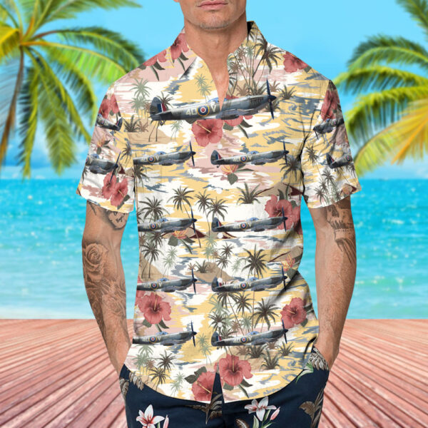 Supermarine Spitfire Mk.XVI United Kingdom Battle of Britain Memorial Flight (BBMF) Hawaiian Shirt Supermarine Spitfire Mk.XVI United Kingdom Battle of Britain Memorial Flight (BBMF) Hawaiian Shirt