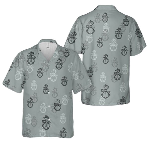 Old School Navy Chiefs Anchor Aloha Hawaiian Shirt Old School Navy Chiefs Anchor Aloha Hawaiian Shirt