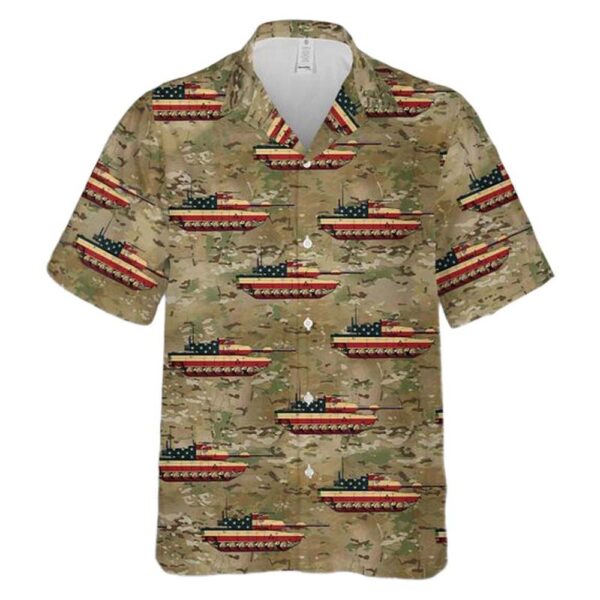 US Army M1A1 Abrams 4th Of July Cheap Hawaiian Shirt US Army M1A1 Abrams 4th Of July Cheap Hawaiian Shirt