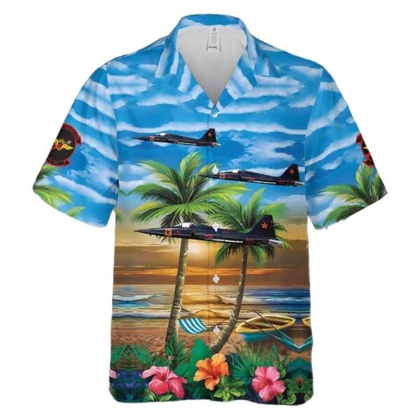 US Navy F-5N Tiger II VFC-13 Fighting Saints AF13 – 761578 Batmobile TSW NAS Fallon Nevada – F-5 Sundown 2022 Hawaiian Shirt For Men And Women US Navy F-5N Tiger II VFC-13 Fighting Saints AF13 – 761578 Batmobile TSW NAS Fallon Nevada – F-5 Sundown 2022 Hawaiian Shirt For Men And Women