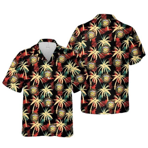 US Navy Mustang Crest Hawaiian Shirt Man