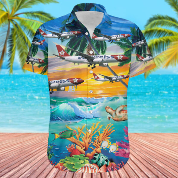 Airbus A330-243 Edelweiss Air Hawaiian Shirt Airbus A330-243 Edelweiss Air Hawaiian Shirt