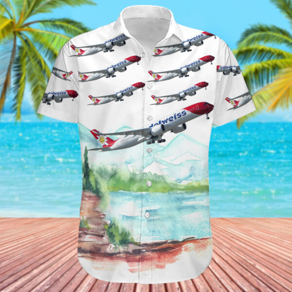Airbus A350-941 Edelweiss Air Hawaiian Shirt Airbus A350-941 Edelweiss Air Hawaiian Shirt