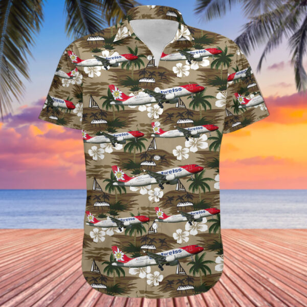 Airbus A320-214 Edelweiss Air Hawaiian Shirt Airbus A320-214 Edelweiss Air Hawaiian Shirt