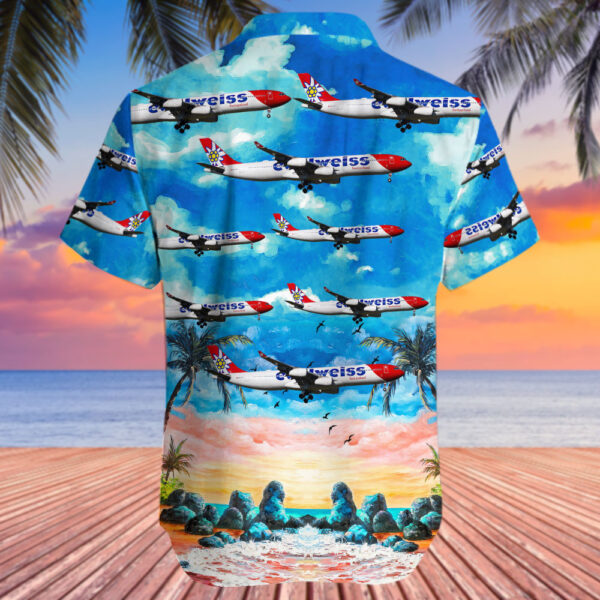 Airbus A340-313X Edelweiss Air Hawaiian Shirt Airbus A340-313X Edelweiss Air Hawaiian Shirt