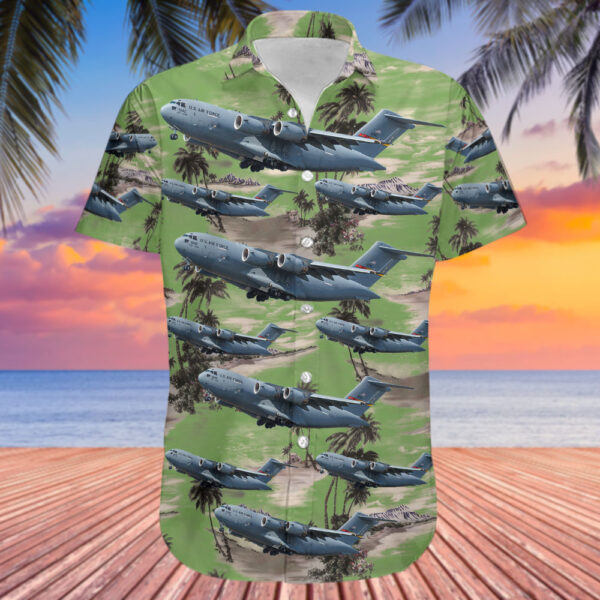 Boeing C-17A Globemaster III United States US Air Force (USAF) Hawaiian Shirt Boeing C-17A Globemaster III United States US Air Force (USAF) Hawaiian Shirt