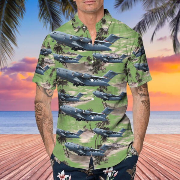 Boeing C-17A Globemaster III United States US Air Force (USAF) Hawaiian Shirt Boeing C-17A Globemaster III United States US Air Force (USAF) Hawaiian Shirt