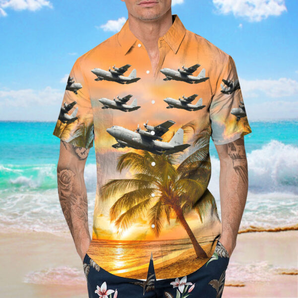 Lockheed C-130H Hercules Netherlands Royal Air Force Hawaiian Shirt Lockheed C-130H Hercules Netherlands Royal Air Force Hawaiian Shirt