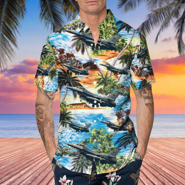 General Dynamics F-16C Fighting Falcon United States US Air Force (USAF) Hawaiian Shirt General Dynamics F-16C Fighting Falcon United States US Air Force (USAF) Hawaiian Shirt
