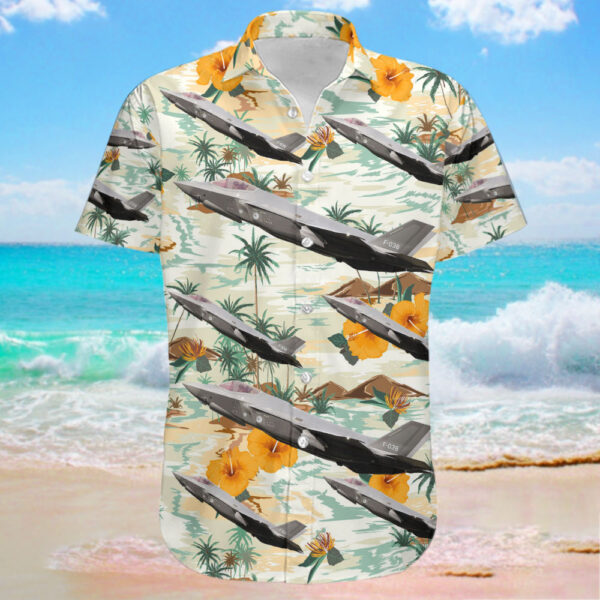 Lockheed Martin F-35A Lightning II Netherlands Royal Air Force Hawaiian Shirt Lockheed Martin F-35A Lightning II Netherlands Royal Air Force Hawaiian Shirt