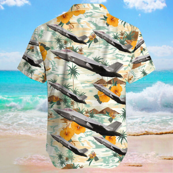 Lockheed Martin F-35A Lightning II Netherlands Royal Air Force Hawaiian Shirt Lockheed Martin F-35A Lightning II Netherlands Royal Air Force Hawaiian Shirt